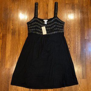 Vertigo Paris Dress Midi Black Leather Dots Top Design Women Dress Size L